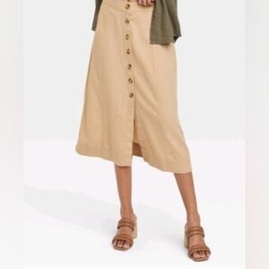 Universal Thread Linen Midi Skirt